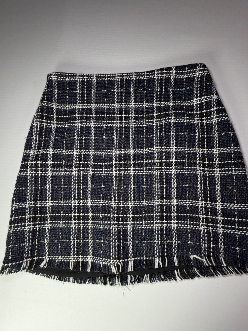 Sanctuary Black and White Plaid Tweed Mini Skirt
